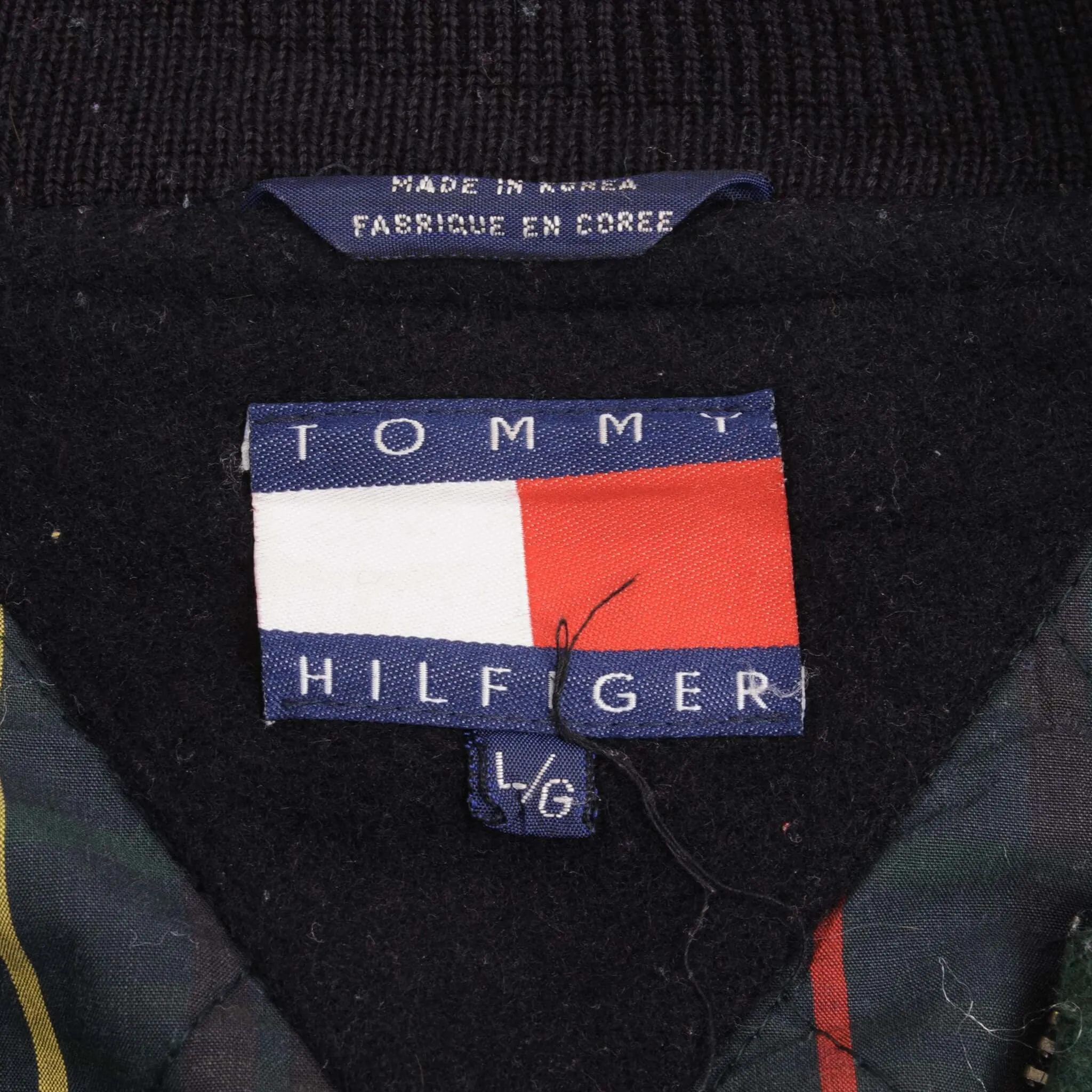 VINTAGE TOMMY HILFIGER WOOL VARSITY JACKET 1990S SIZE LARGE