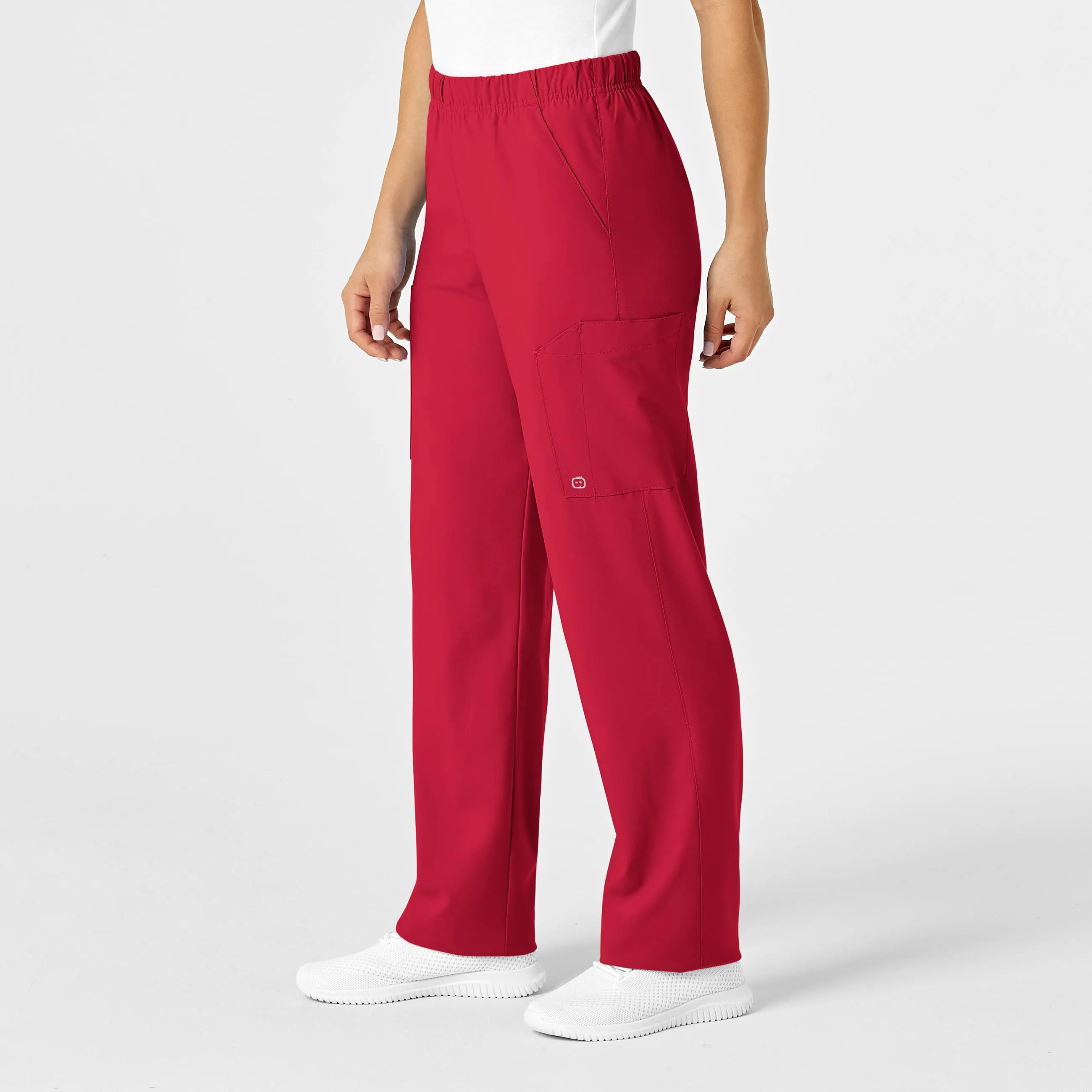 W123 Unisex Multi-Cargo Scrub Pant - Red