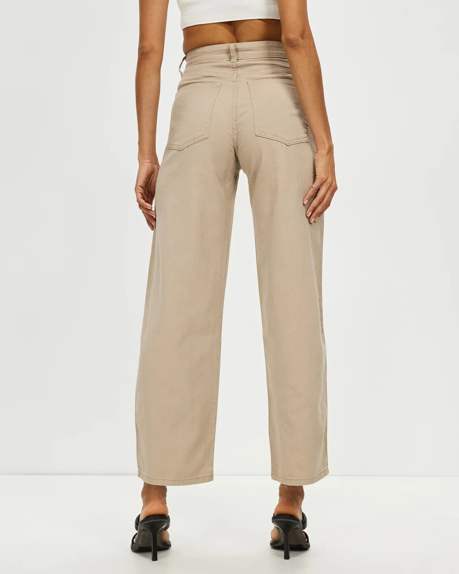 Women High Waisted Fit Straight Leg Jeans by Kaja Clothing -Gwen Pants
