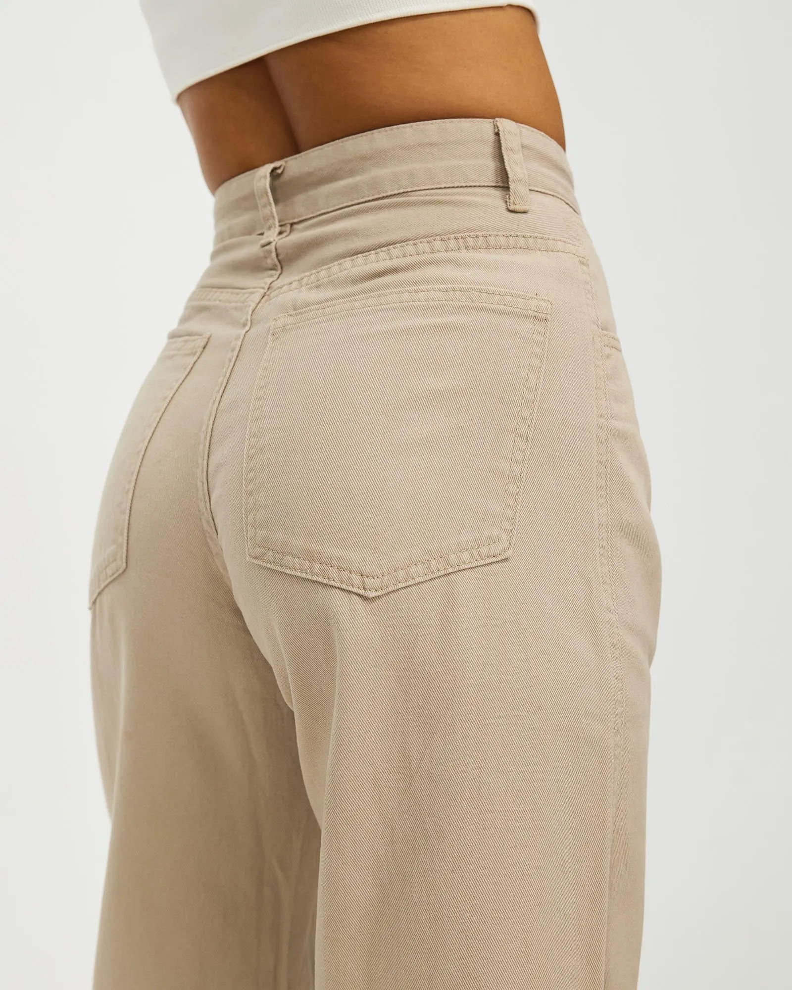 Women High Waisted Fit Straight Leg Jeans by Kaja Clothing -Gwen Pants