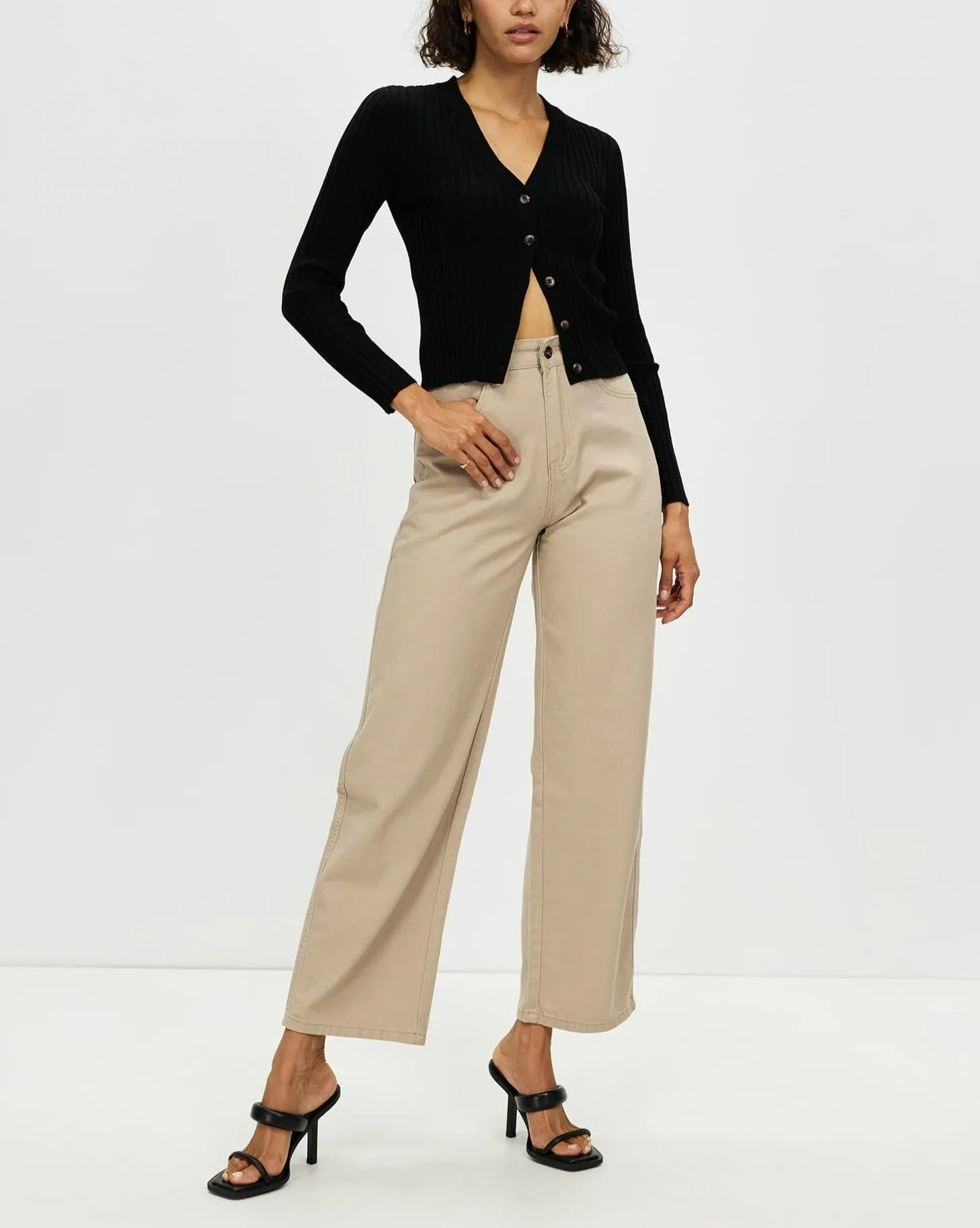 Women High Waisted Fit Straight Leg Jeans by Kaja Clothing -Gwen Pants