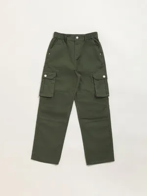 Y&F Kids Olive Green Cargo Pants